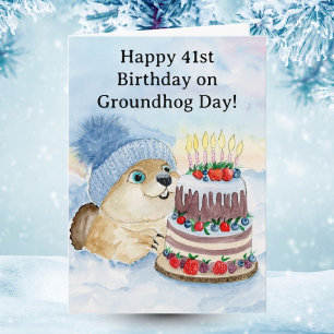 Alles Gute zum 41. Groundhog-Day-Geburtstag Karte
