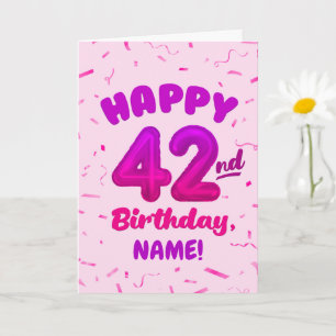 Alles Gute zum 42. Geburtstag Karte mit individuel