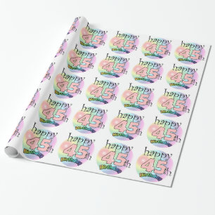Alles Gute zum 45. Geburtstag (Rose) Geschenkpapier