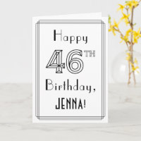 Alles Gute zum 46. Geburtstag, Art-Déco-Stil mit I