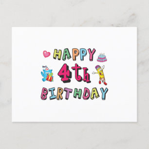 Alles Gute zum 4. Geburtstag 4 Jahre Geburtstagswü Postkarte