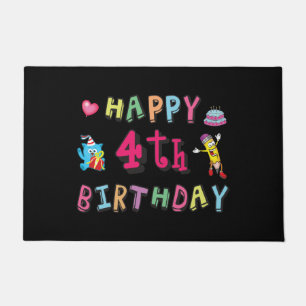 Alles Gute zum 4. Geburtstag. 4 Jahre täglich. Fußmatte