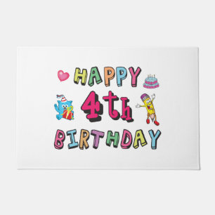 Alles Gute zum 4. Geburtstag. 4 Jahre täglich. Fußmatte
