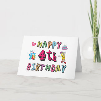 Alles Gute zum 4. Geburtstag. 4 Jahre täglich. Karte