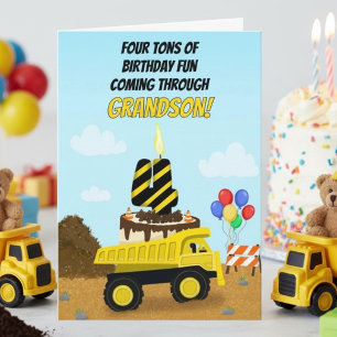 Alles Gute zum 4. Geburtstag Enkelsohn Kipper Karte