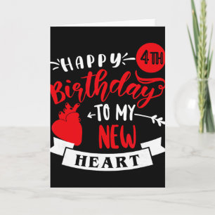 Alles Gute zum 4. Geburtstag für mein neues Herz, Karte
