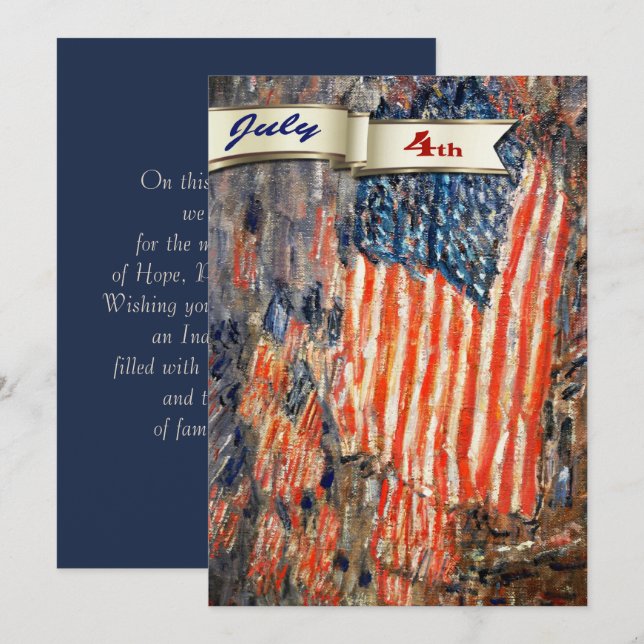 Alles Gute zum 4. Juli. Fine Art Custom Flat Card Einladung (Vorne/Hinten)