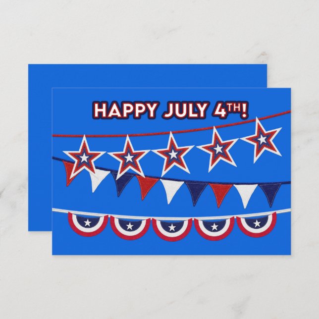 Alles Gute zum 4. Juli! Hellrot, weiß und blau gej (Vorne/Hinten)