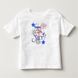 Alles Gute zum 4. Juli! mit Feuerwerk und Sternen Kleinkind T-shirt