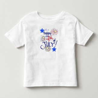 Alles Gute zum 4. Juli! mit Feuerwerk und Sternen Kleinkind T-shirt