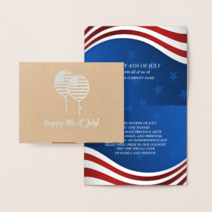 Alles Gute zum 4. Juli. Patriotic Corporate Folienkarte