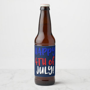 Alles Gute zum 4. Juli! Patriotisch Bierflaschenetikett