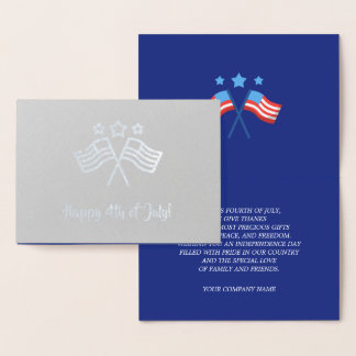 Alles Gute zum 4. Juli. Patriotisches Design Folienkarte