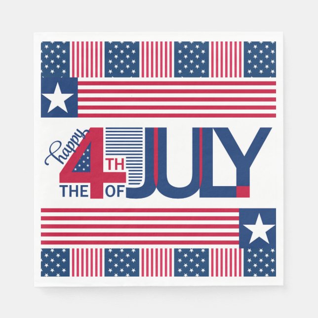 Alles Gute zum 4. Juli Serviette (Vorderseite)