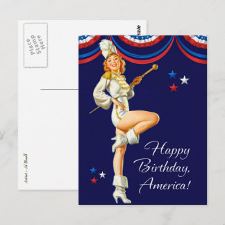 Alles Gute zum 4. Juli. Vintage Button-up-Design-P Postkarte