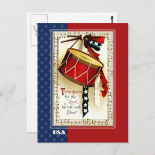 Alles Gute zum 4. Juli. Vintages Patriotisches Des Postkarte