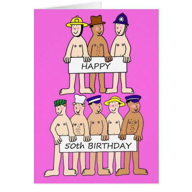 Alles Gute zum 50. Geburtstag Cartoon Männer Spaß (Vorne)