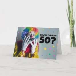 Alles Gute zum 50. Geburtstag Creepy Clown Spaß Feiertagskarte
