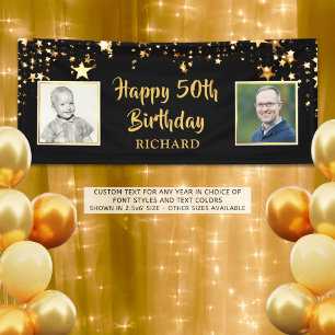 Alles Gute zum 50. Geburtstag Dann & Jetzt Fotos S Banner