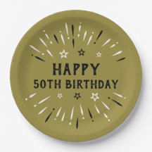 Alles Gute zum 50. Geburtstag Feuerwerk Gold Schwa