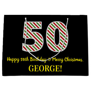 Alles Gute zum 50. Geburtstag & Frohe Weihnachten, Große Geschenktüte