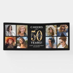 Alles Gute zum 50. Geburtstag Goldenes Foto-Geburt Banner