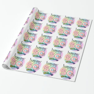 Alles Gute zum 50. Geburtstag (Rose) Geschenkpapier