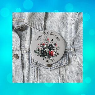 Alles Gute zum 50. Geburtstag Rote und Schwarze Ro Button