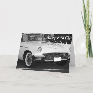 Alles Gute zum 50. Geburtstag White T-bird Grußkar Karte