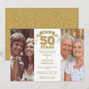Alles Gute zum 50. Hochzeitstag 2 Fotos Einladung