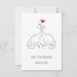Alles Gute zum 50. Hochzeitstag Dinosaurier Karte