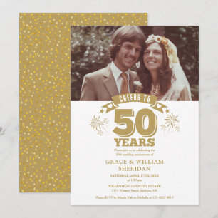 Alles Gute zum 50. Hochzeitstag Foto Einladung