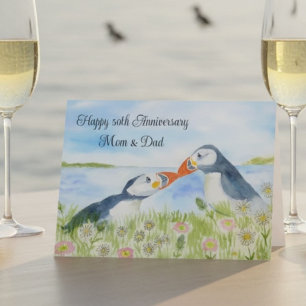 Alles Gute zum 50. Hochzeitstag Mama und Papa Puff Karte
