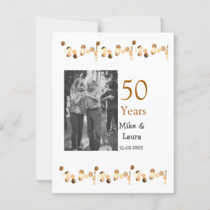 Alles Gute zum 50. Hochzeitstag Paarname Datum Hoc Postkarte