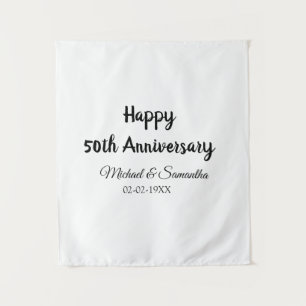 Alles Gute zum 50. Hochzeitstag Paarname Datum Hoc Wandteppich