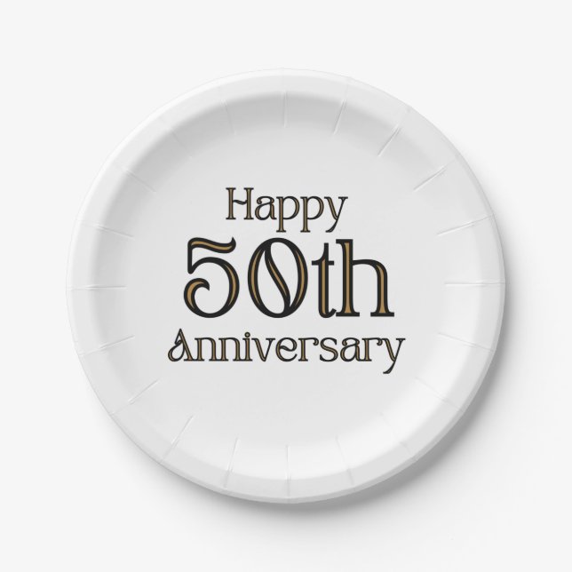 Alles Gute zum 50. Jahrestag Pappteller (Vorderseite)