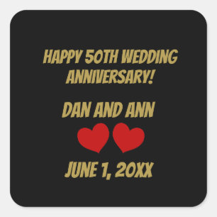 Alles Gute zum 50. Jahrestag Quadratischer Aufkleber
