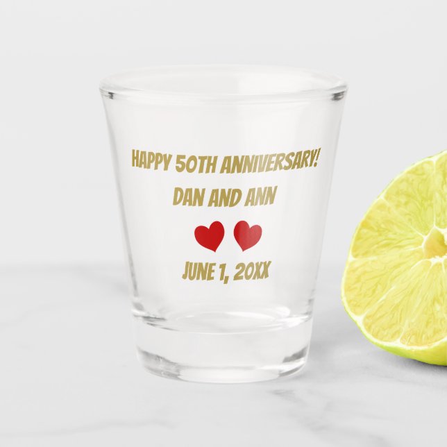Alles Gute zum 50. Jahrestag Schnapsglas (Vorderseite)