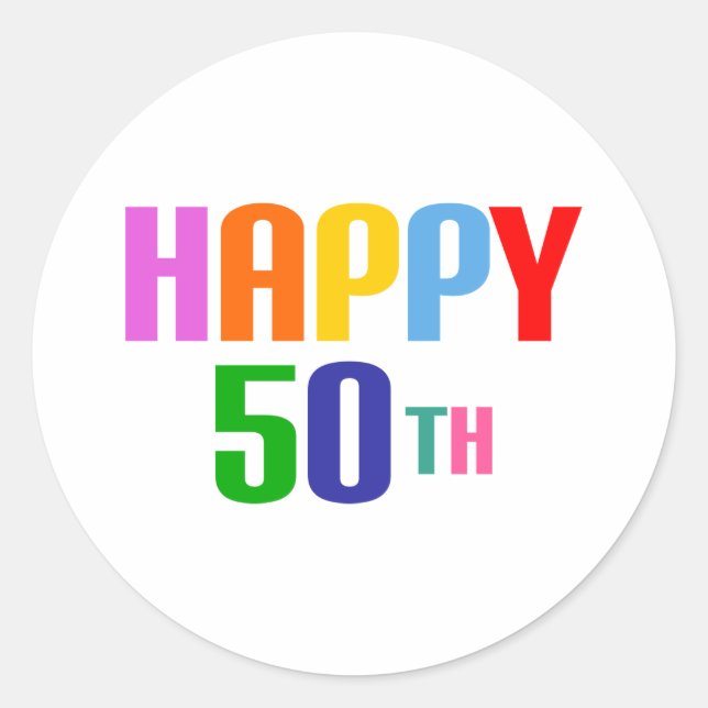 Alles Gute zum 50. Runder Aufkleber (Vorderseite)