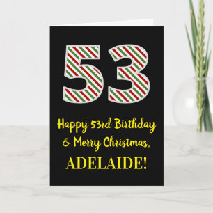 Alles Gute zum 53. Geburtstag & Frohe Weihnachten, Karte