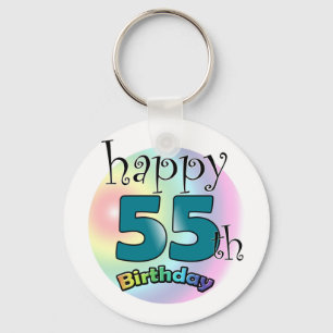 Alles Gute zum 55. Geburtstag (blauw) Schlüsselanhänger