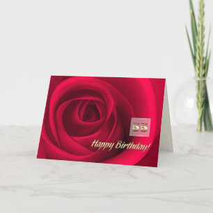 Alles Gute zum 55. Geburtstag. Elegante Rote Rose Karte