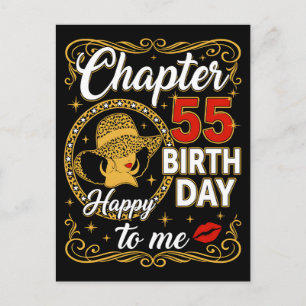 Alles Gute zum 55. Geburtstag Leopard Hut Frau Feiertagspostkarte