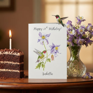 Alles Gute zum 59. Geburtstag Columbine mit Kolibr Karte