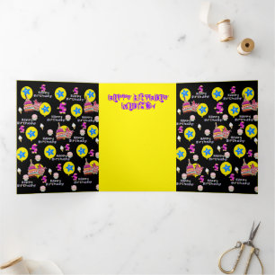 Alles Gute zum 5. Geburtstag Karte, #5 Schwarz Dreifach Gefaltete Karte