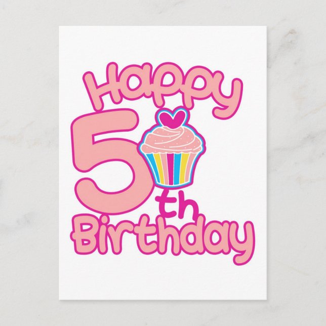 Alles Gute zum 5. Geburtstag! Postkarte (Vorderseite)