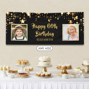 Alles Gute zum 60. Geburtstag Dann & Jetzt Fotos S Banner