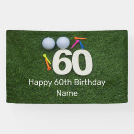 Alles Gute zum 60. Geburtstag Golfer mit Golfball Banner