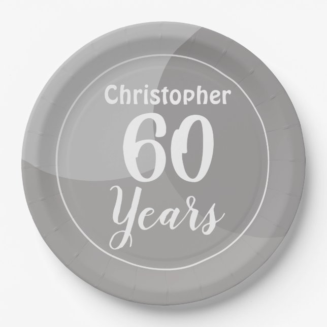 Alles Gute zum 60. Geburtstag Pappteller (Vorderseite)