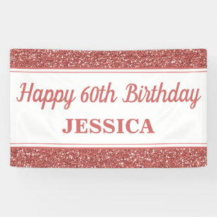 Alles Gute zum 60. Geburtstag Rose Gold Glitzer Banner